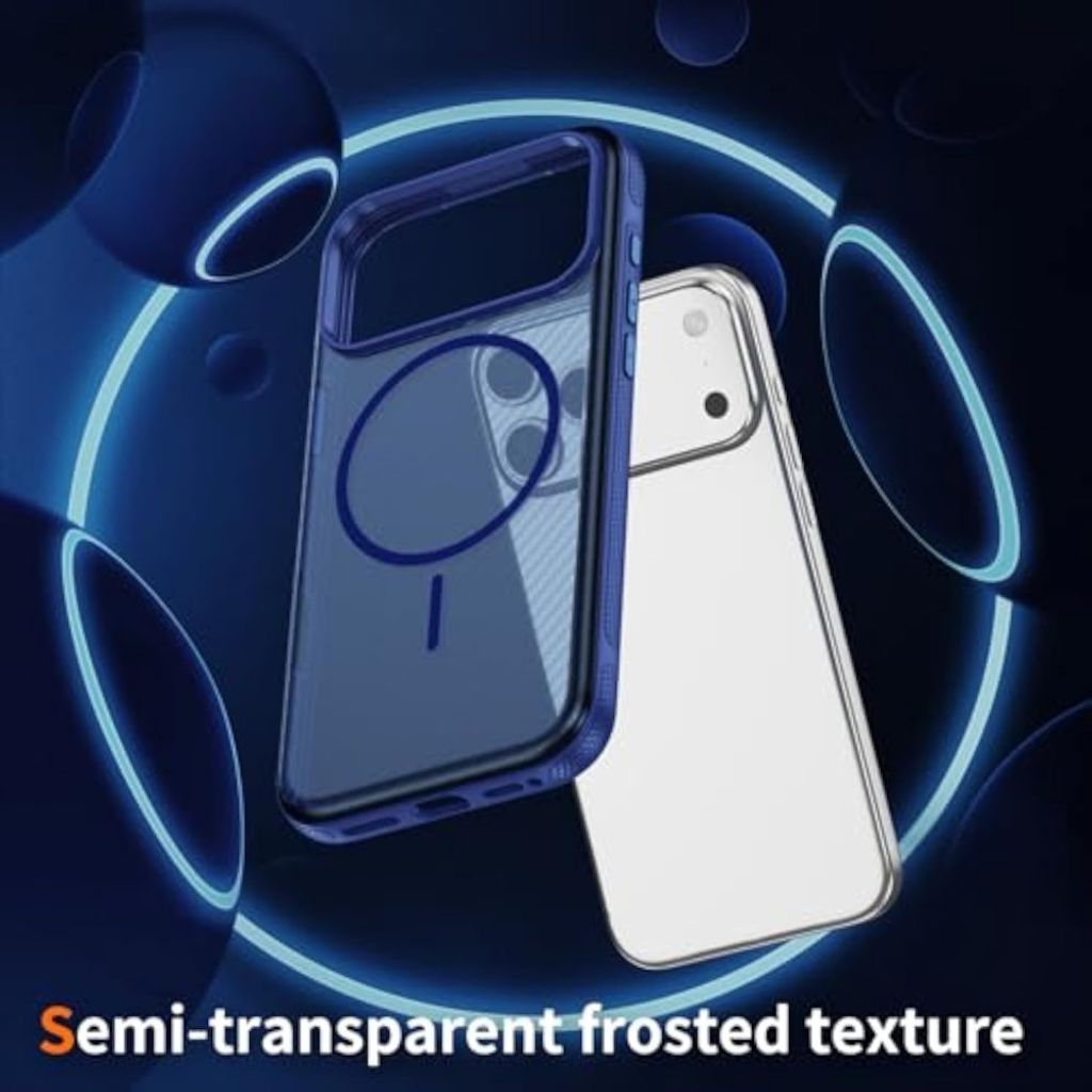 Stöttåligt kolfiberskal med MagSafe till iPhone 18 Pro och 17 Pro - Blå, bild 4
