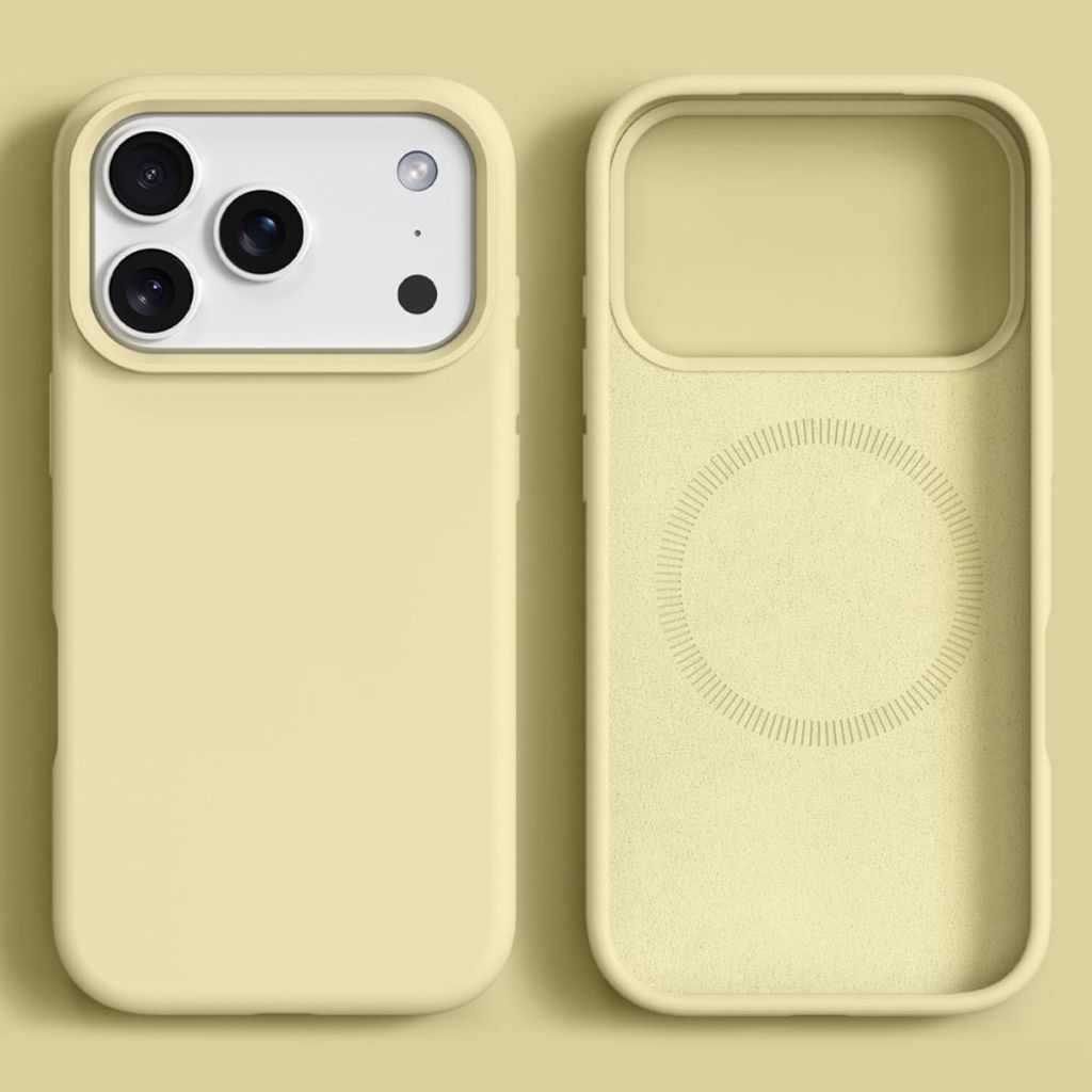 MagSafe-silikonskal med mikrofiberfoder till iPhone 18 Pro och 17 Pro - Ljusgul, bild 2