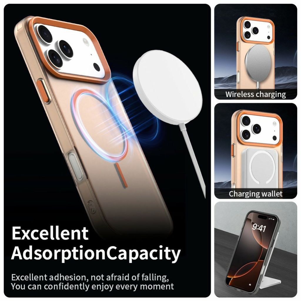 Genomskinligt MagSafe-skal med orange detaljer till iPhone 18 Pro och 17 Pro, bild 3