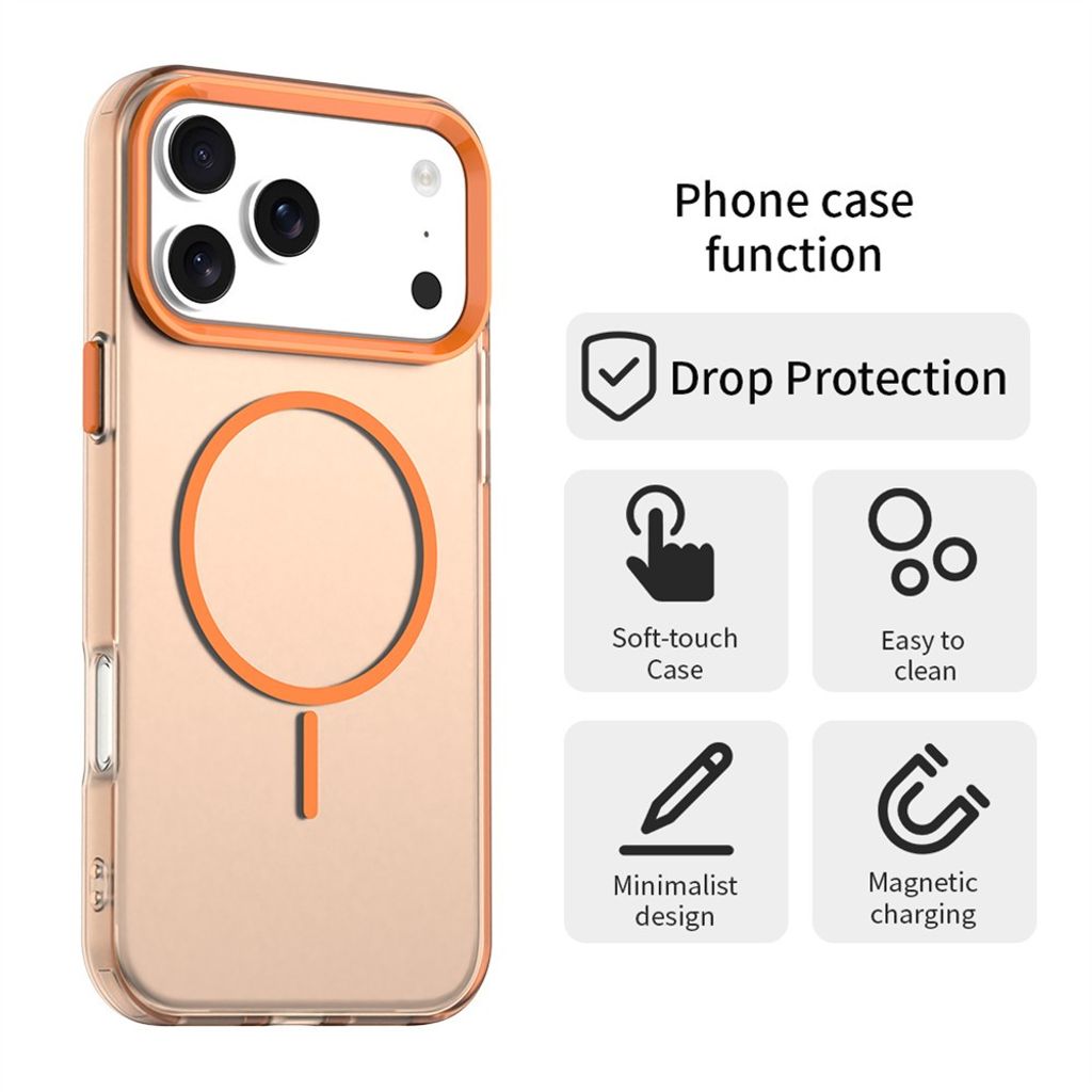 Orange MagSafe-skal med förstärkta hörn till iPhone 18 Pro och 17 Pro, bild 5