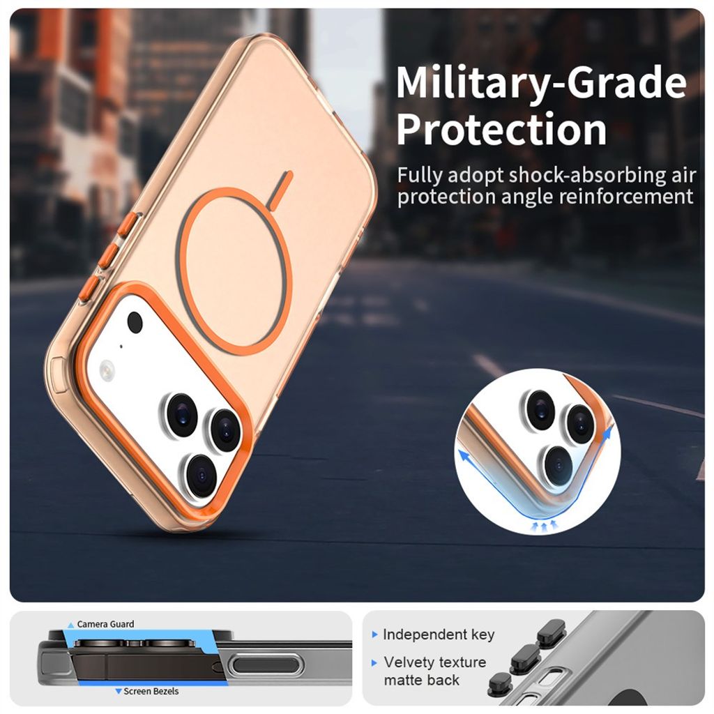 Orange MagSafe-skal med förstärkta hörn till iPhone 18 Pro och 17 Pro, bild 6