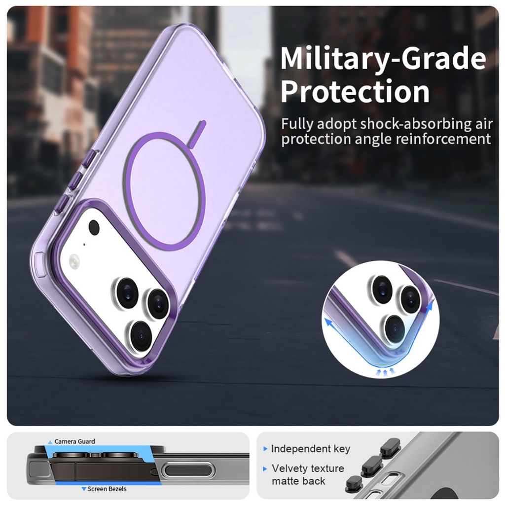 Lila MagSafe-skal med stötdämpande hörn till iPhone 18 Pro och 17 Pro, bild 2