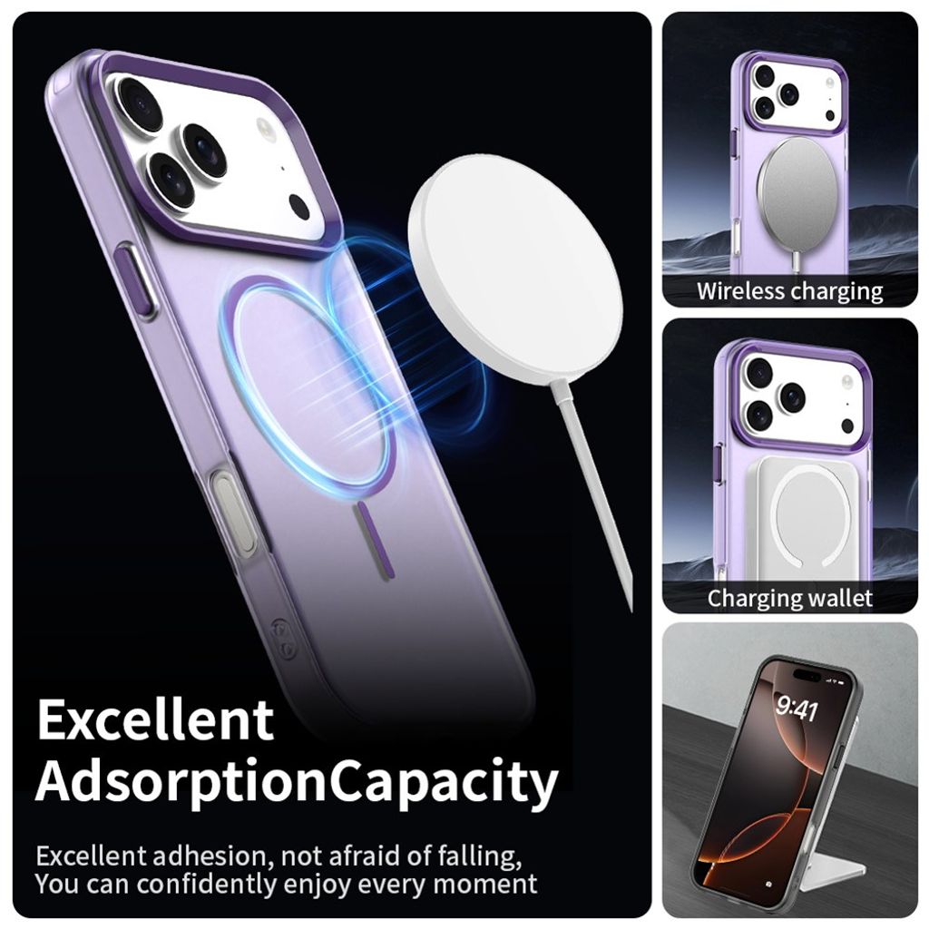 Lila MagSafe-skal med stötdämpande hörn till iPhone 18 Pro och 17 Pro, bild 4