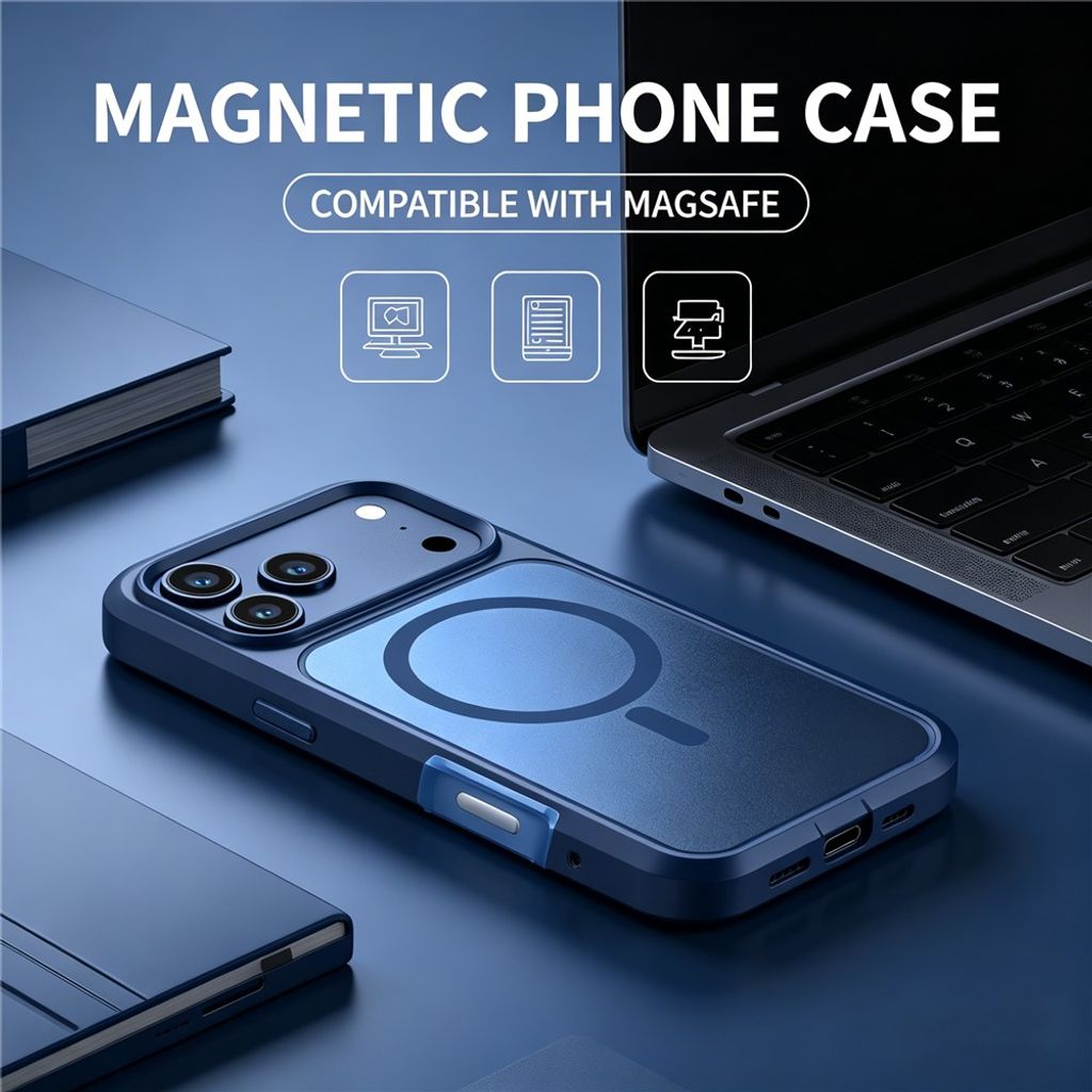 Blått stöttåligt MagSafe-skal med flera skyddslager till iPhone 18 Pro och 17 Pro, bild 3