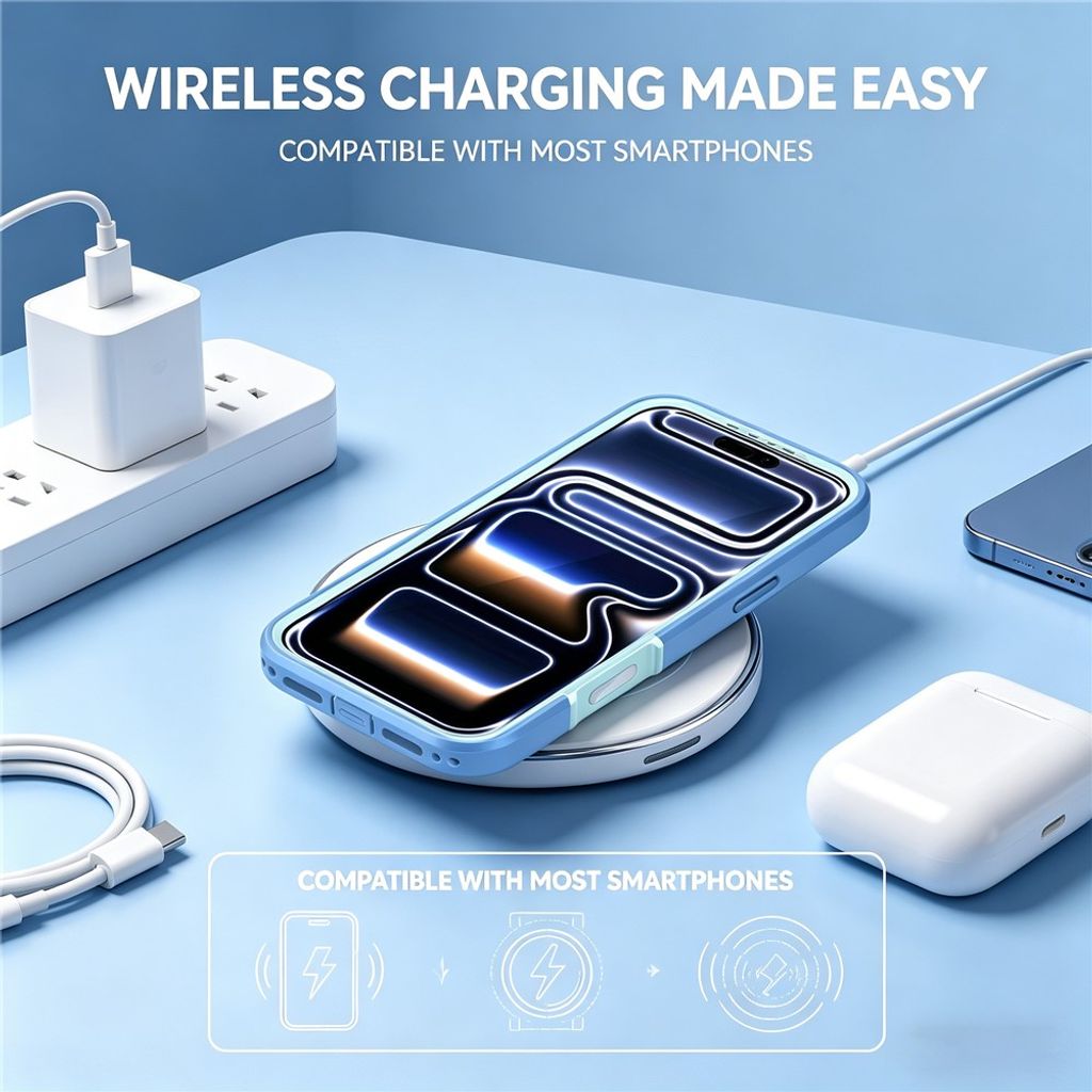 Ljusblått stöttåligt MagSafe-skal med förstärkt kameraskydd till iPhone 18 Pro och 17 Pro, bild 5