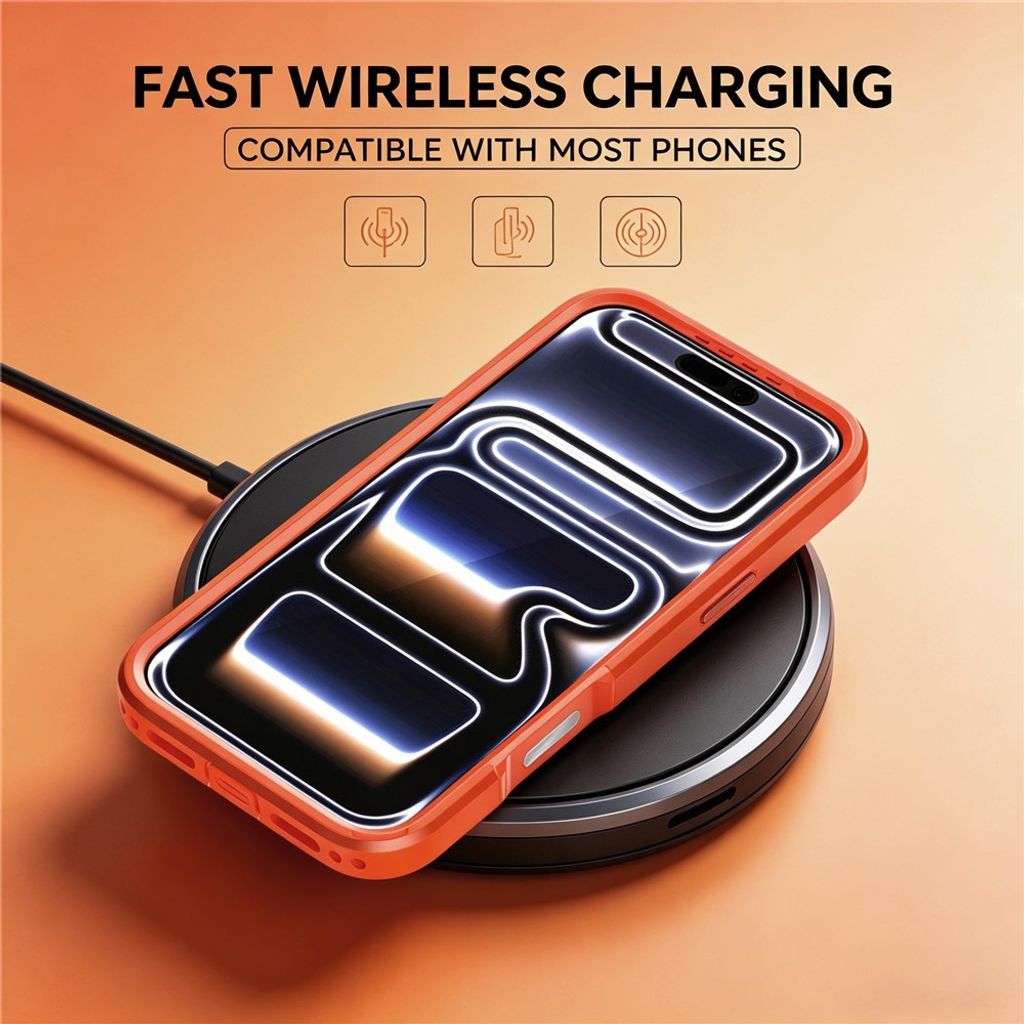 Orange stöttåligt MagSafe-skal med flera skyddslager till iPhone 18 Pro och 17 Pro, bild 4