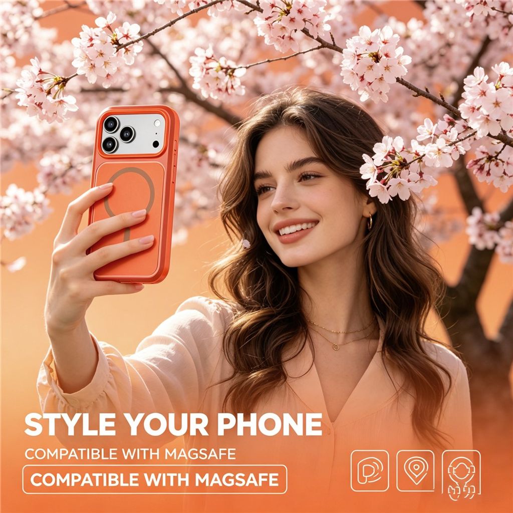 Orange stöttåligt MagSafe-skal med flera skyddslager till iPhone 18 Pro och 17 Pro, bild 5