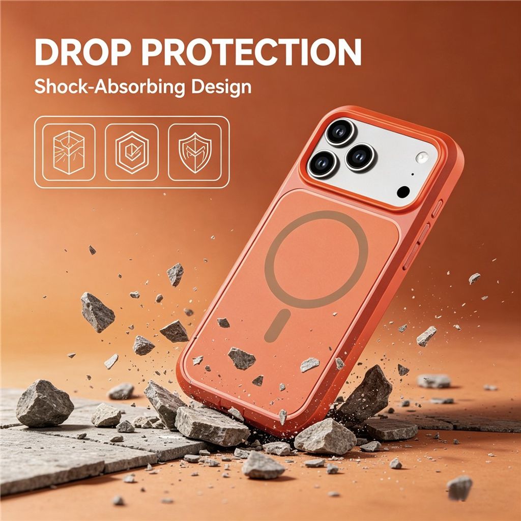Orange stöttåligt MagSafe-skal med flera skyddslager till iPhone 18 Pro och 17 Pro, bild 8