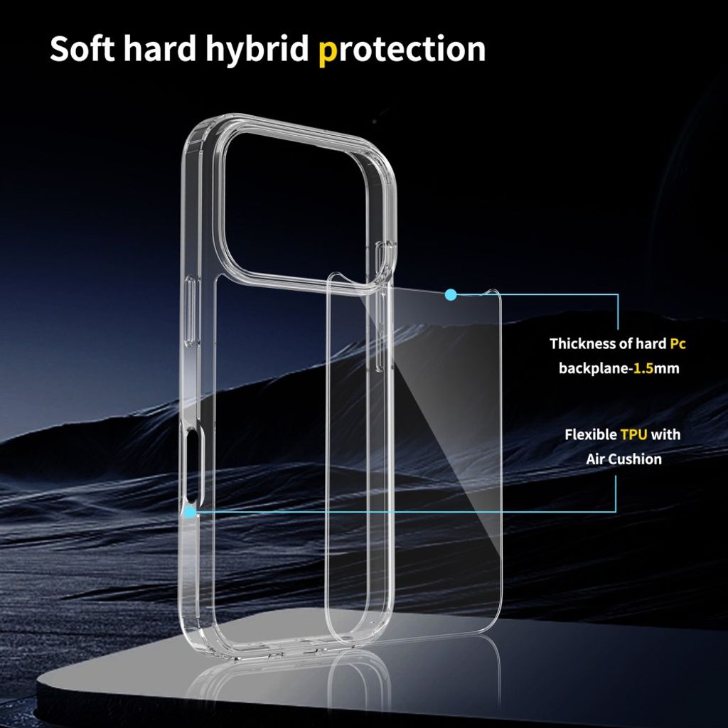 Genomskinligt skal med akrylbaksida till iPhone 18 Pro och 17 Pro, bild 3