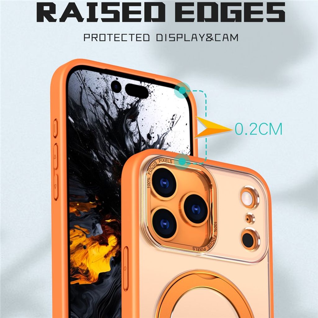 Orange MagSafe-skal med roterande ringställ till iPhone 18 Pro och 17 Pro, bild 2