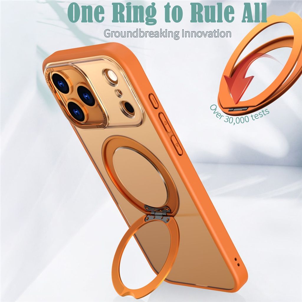 Orange MagSafe-skal med roterande ringställ till iPhone 18 Pro och 17 Pro, bild 3