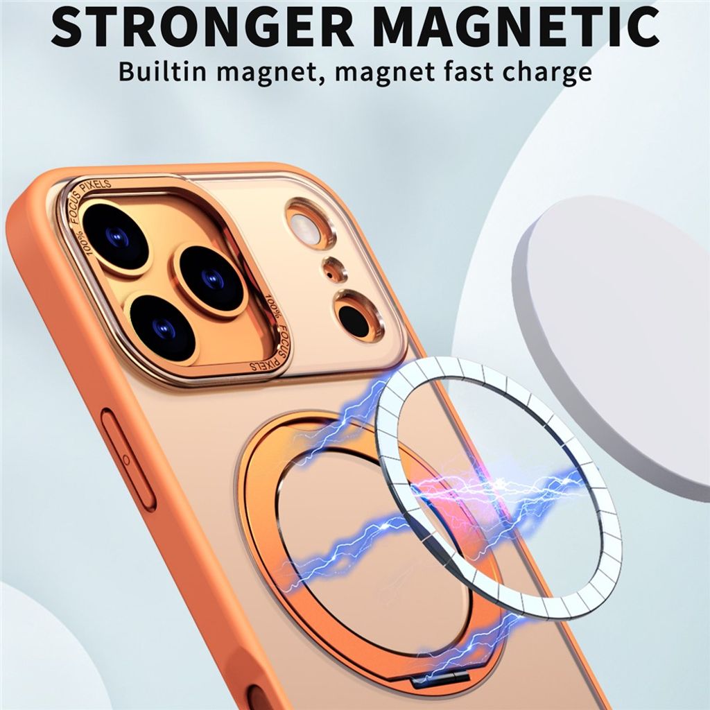 Orange MagSafe-skal med roterande ringställ till iPhone 18 Pro och 17 Pro, bild 4