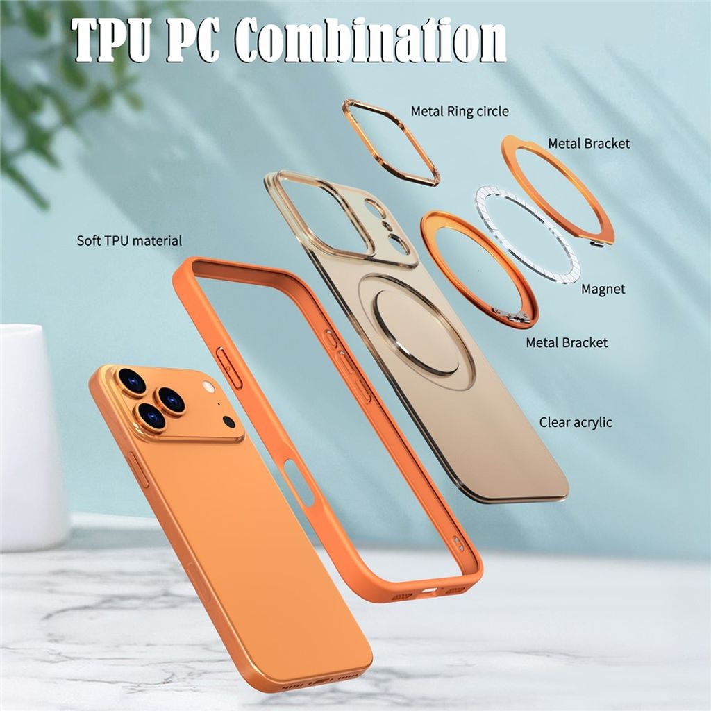 Orange MagSafe-skal med roterande ringställ till iPhone 18 Pro och 17 Pro, bild 6