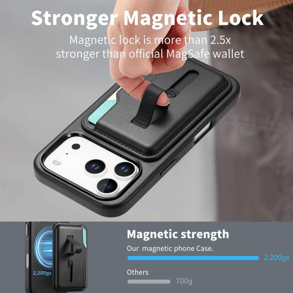 MagSafe-skal med avtagbar korthållare och fingerring till iPhone 18 Pro och 17 Pro - Svart, bild 11