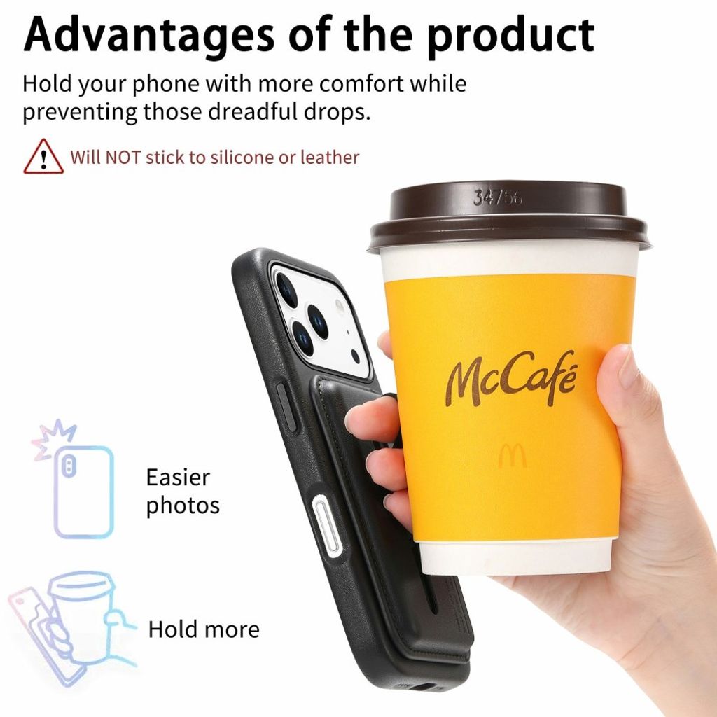 MagSafe-skal med avtagbar korthållare och fingerring till iPhone 18 Pro och 17 Pro - Svart, bild 12