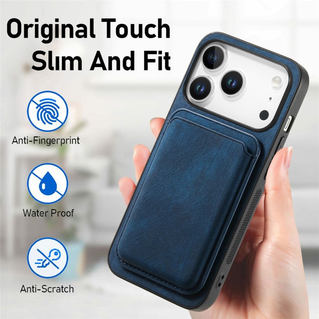 Skal med avtagbar magnetisk korthållare till iPhone 18 Pro och 17 Pro - Marinblå, bild 10