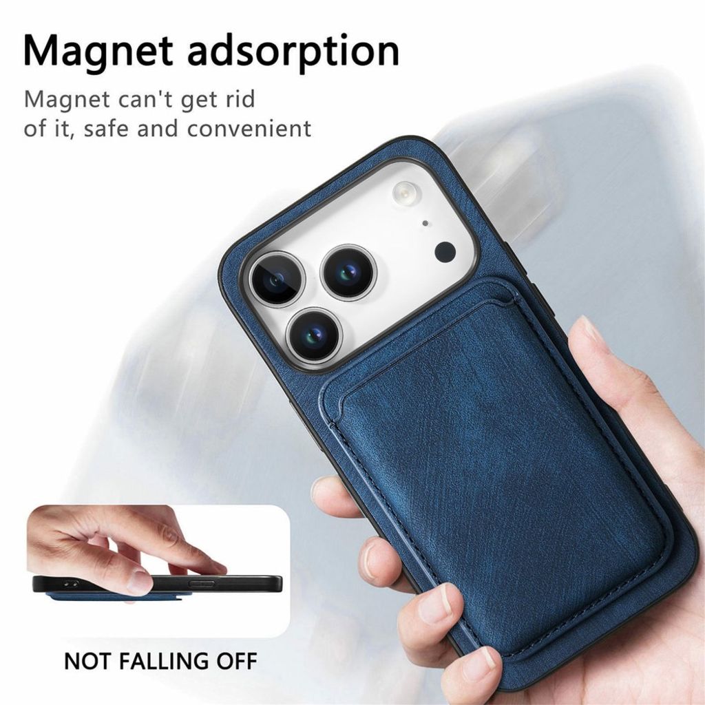Skal med avtagbar magnetisk korthållare till iPhone 18 Pro och 17 Pro - Marinblå, bild 7