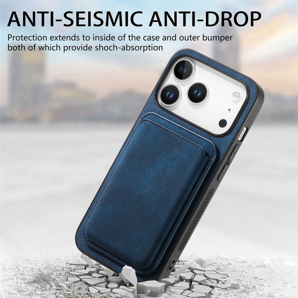 Skal med avtagbar magnetisk korthållare till iPhone 18 Pro och 17 Pro - Marinblå, bild 8