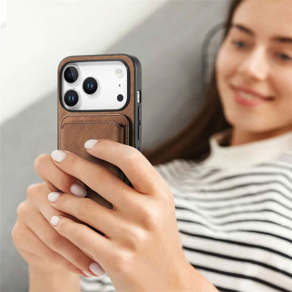 Brunt skal med avtagbar plånbok för kort till iPhone 18 Pro och 17 Pro, bild 11