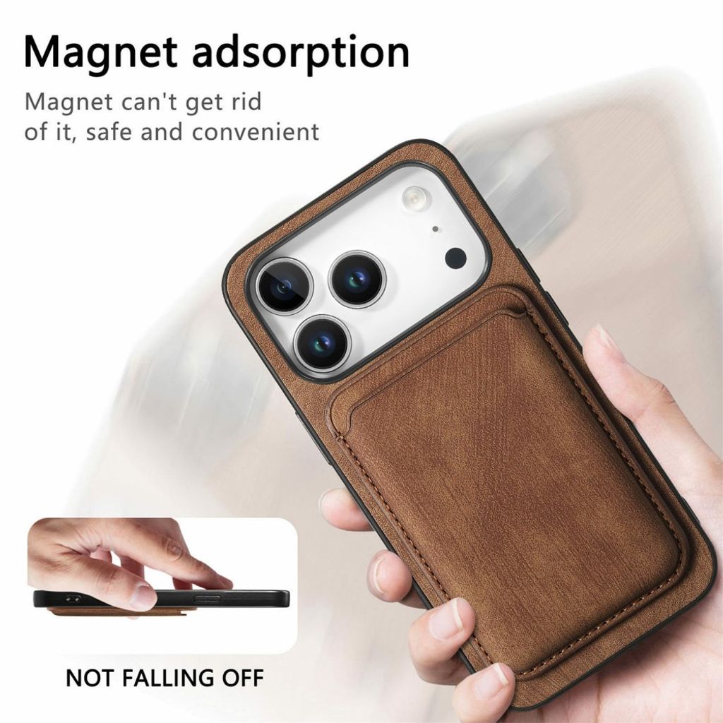 Brunt skal med avtagbar plånbok för kort till iPhone 18 Pro och 17 Pro, bild 7