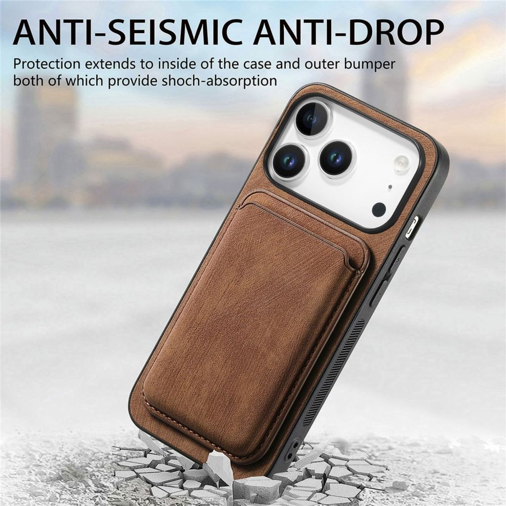 Brunt skal med avtagbar plånbok för kort till iPhone 18 Pro och 17 Pro, bild 8