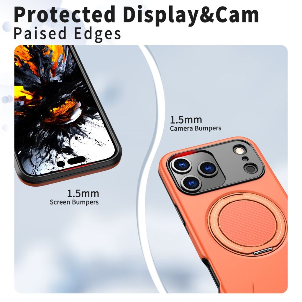 MagSafe-skal med 360° roterande ringställ till iPhone 18 Pro och 17 Pro - Orange, bild 4
