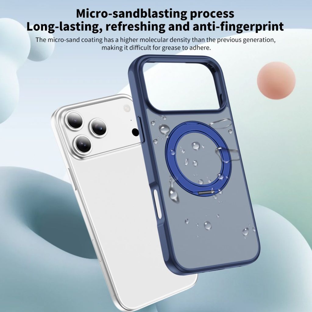 Frostat MagSafe-skal med ringställ till iPhone 18 Pro och 17 Pro - Blå, bild 2