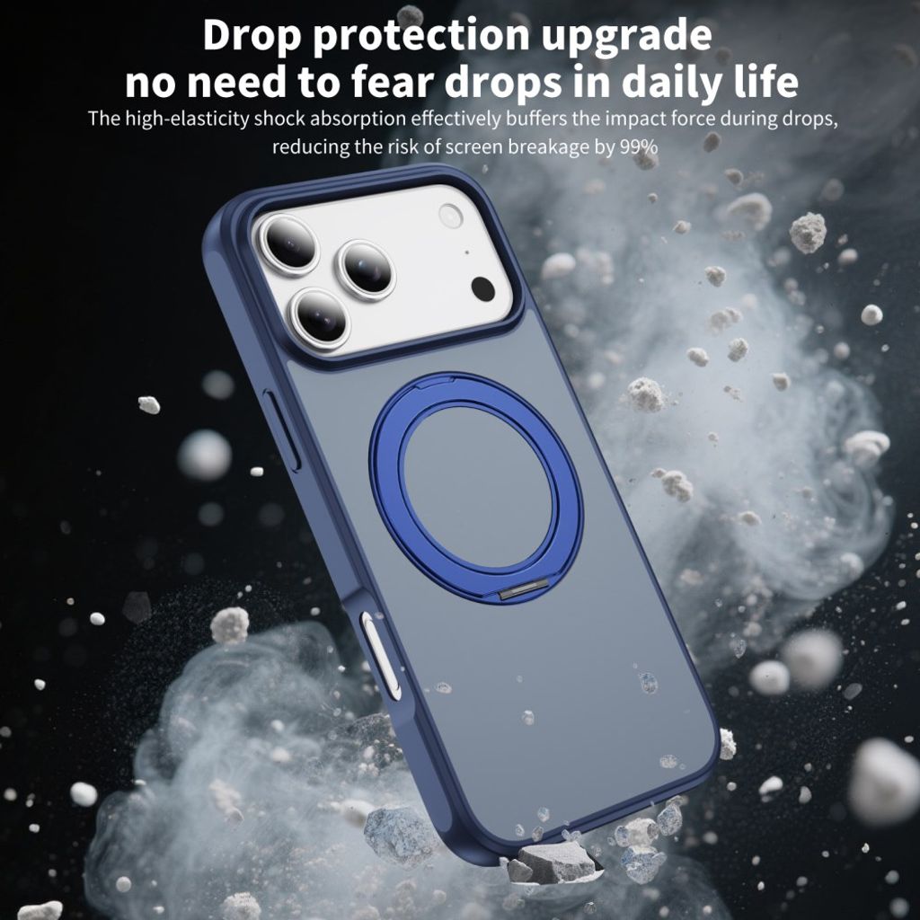 Frostat MagSafe-skal med ringställ till iPhone 18 Pro och 17 Pro - Blå, bild 3