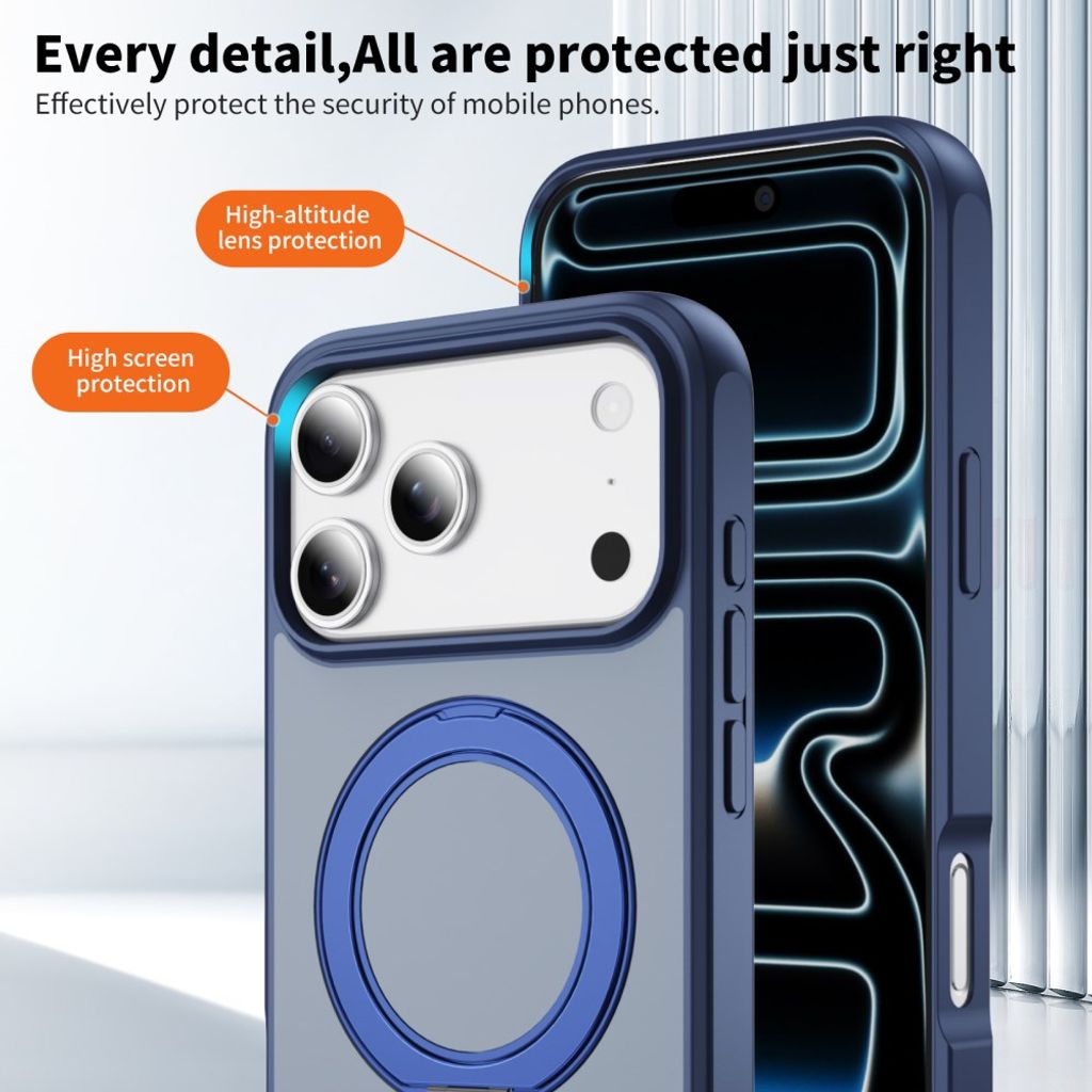 Frostat MagSafe-skal med ringställ till iPhone 18 Pro och 17 Pro - Blå, bild 5