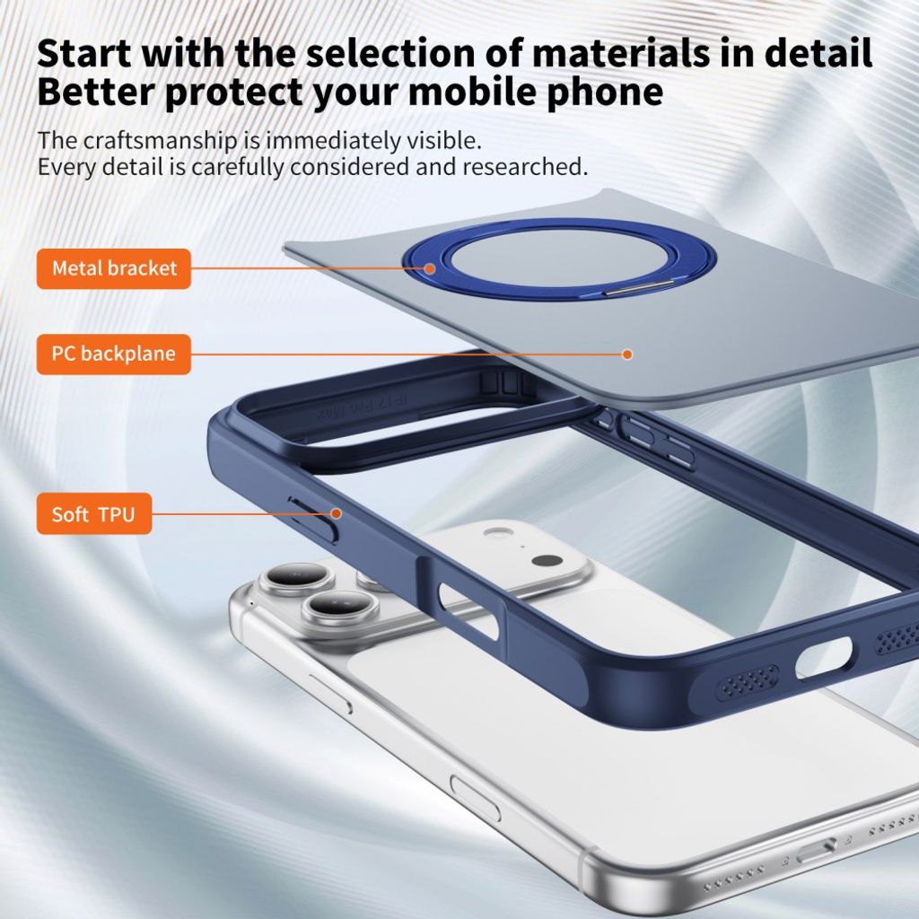 Frostat MagSafe-skal med ringställ till iPhone 18 Pro och 17 Pro - Blå, bild 7