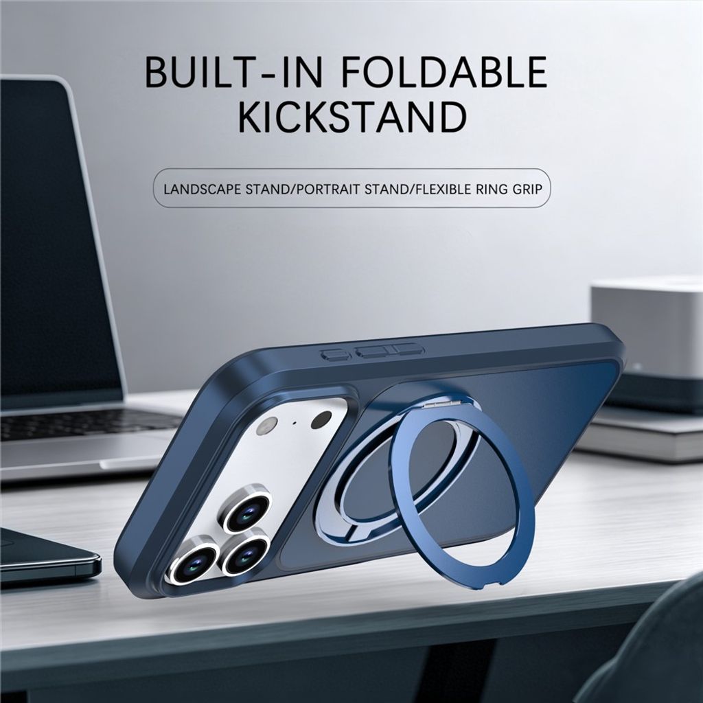Blått MagSafe-skal med vridbart ringställ och kontrastfärg till iPhone 18 Pro och 17 Pro, bild 7