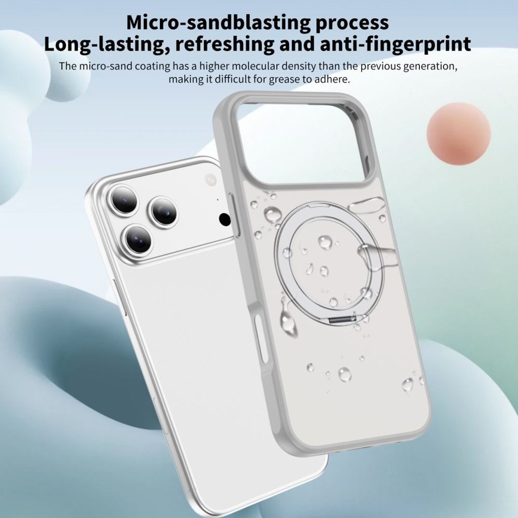 Vitt MagSafe-skal med roterande ringställ och N52-magneter till iPhone 18 Pro och 17 Pro, bild 2