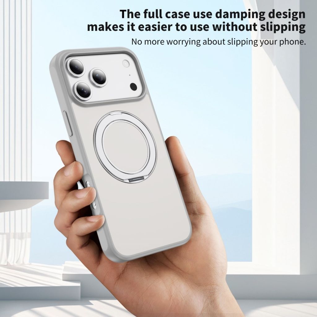 Vitt MagSafe-skal med roterande ringställ och N52-magneter till iPhone 18 Pro och 17 Pro, bild 6