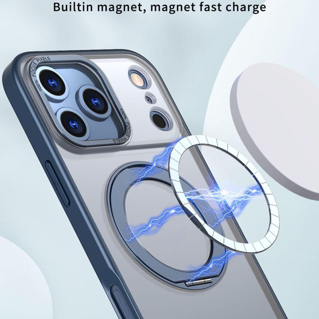 Marinblått MagSafe-skal med roterande metallställ till iPhone 18 Pro och 17 Pro, bild 2