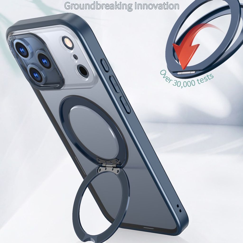Marinblått MagSafe-skal med roterande metallställ till iPhone 18 Pro och 17 Pro, bild 6
