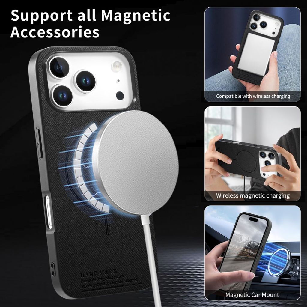MagSafe-skal med textilbaksida till iPhone 18 Pro och 17 Pro - Svart, bild 3