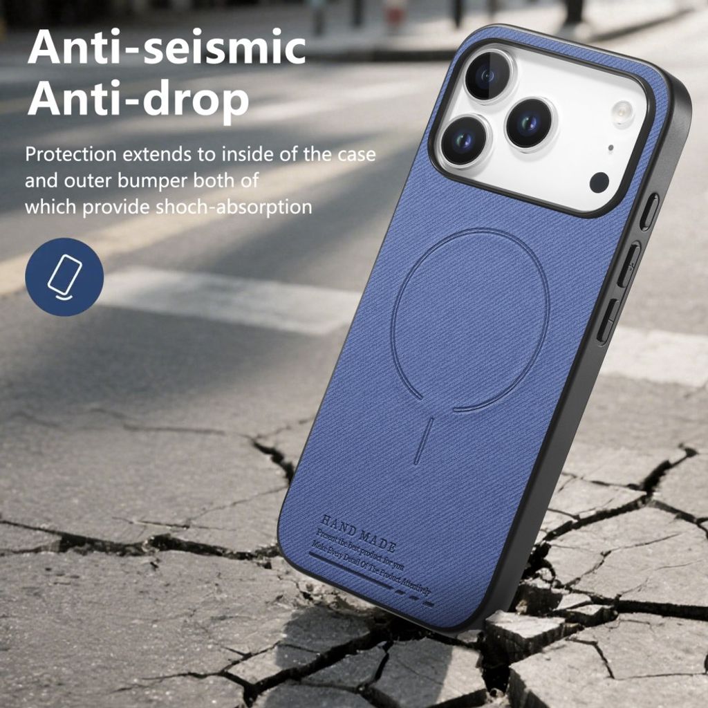 Blått MagSafe-skal med vävd textilbaksida till iPhone 18 Pro och 17 Pro, bild 5