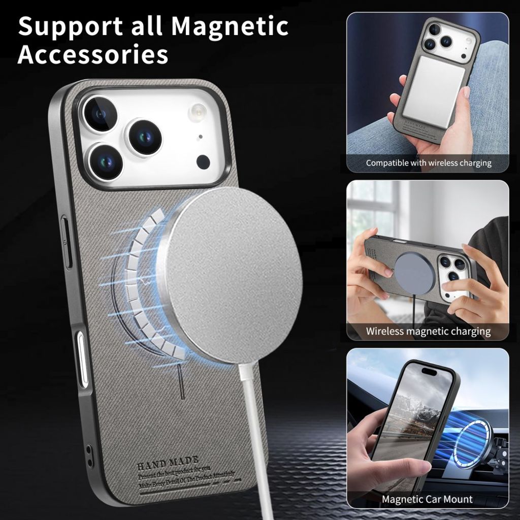 Grått MagSafe-skal med textilbaksida till iPhone 18 Pro och 17 Pro, bild 3