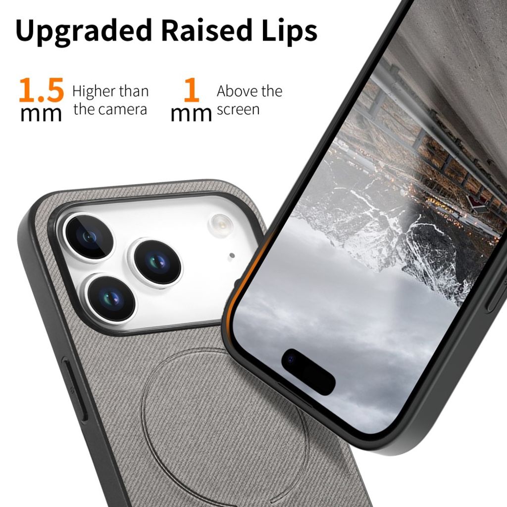 Grått MagSafe-skal med textilbaksida till iPhone 18 Pro och 17 Pro, bild 4