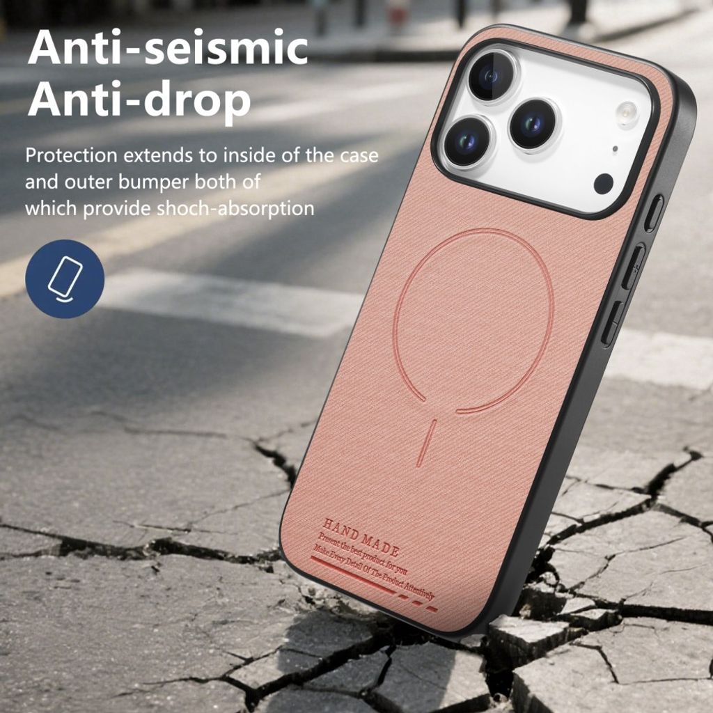 Rosa MagSafe-skal med textilbaksida till iPhone 18 Pro och 17 Pro, bild 5