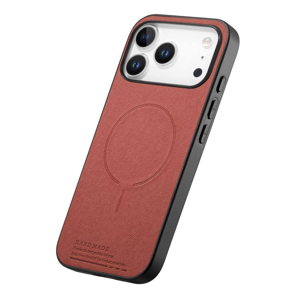 Rött MagSafe-skal med textilbaksida till iPhone 18 Pro och 17 Pro, bild 2