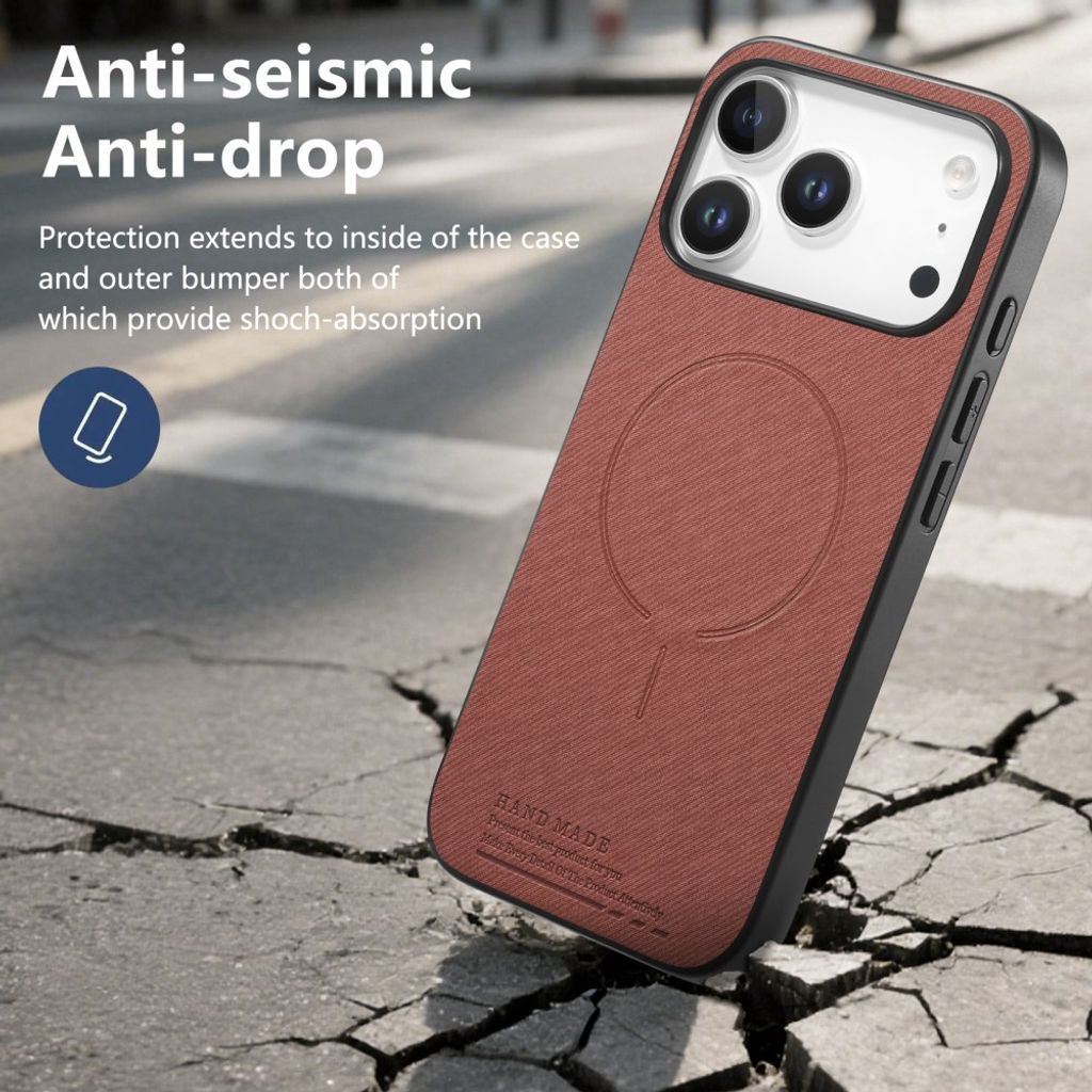 Rött MagSafe-skal med textilbaksida till iPhone 18 Pro och 17 Pro, bild 5