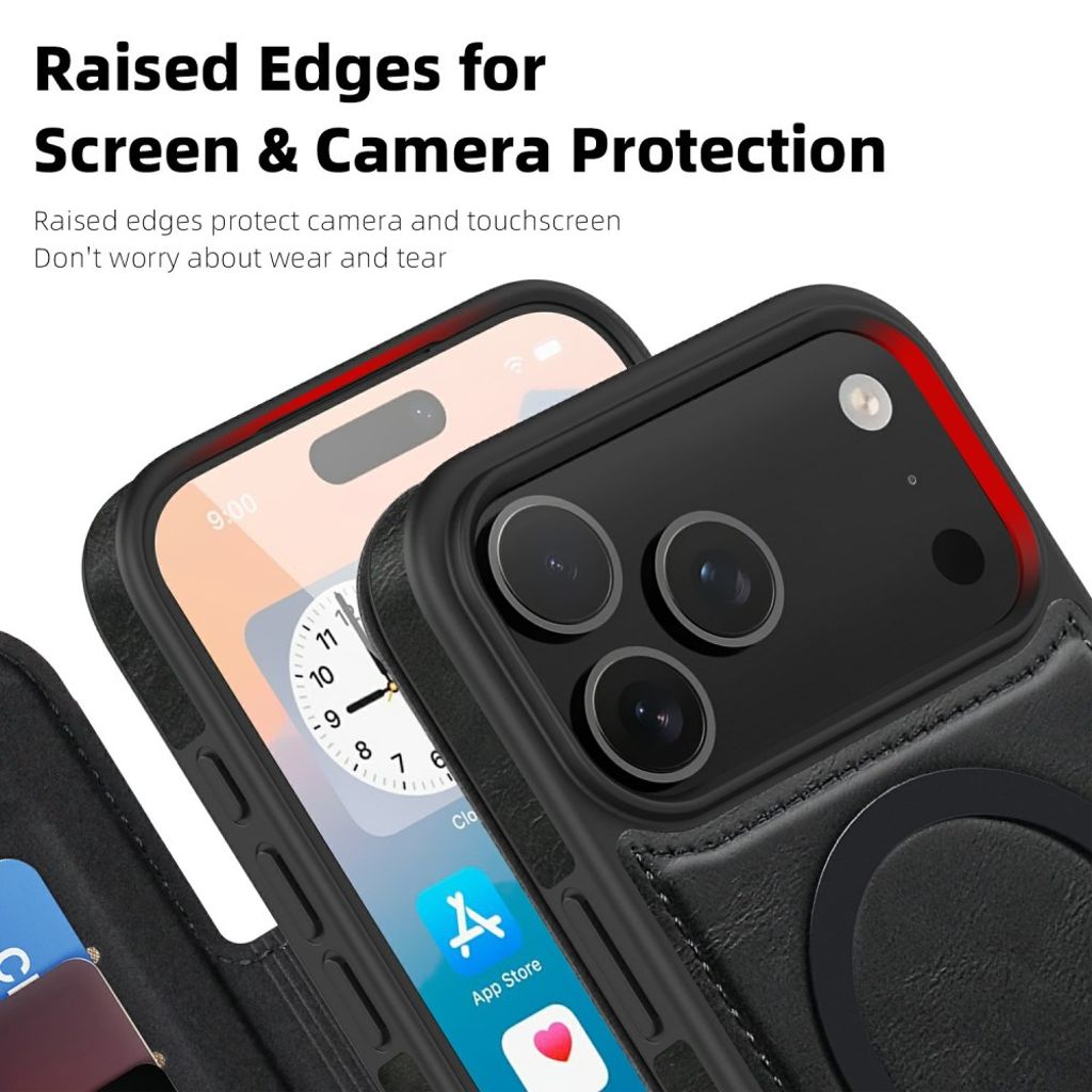 Svart plånboksfodral med MagSafe till iPhone 18 Pro och 17 Pro, bild 8