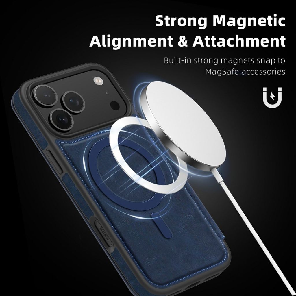 Blått plånboksfodral med MagSafe till iPhone 18 Pro och 17 Pro, bild 4