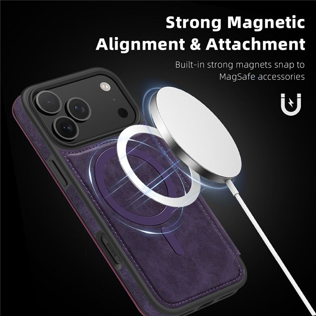 Mörklila plånboksfodral med MagSafe till iPhone 18 Pro och 17 Pro, bild 4