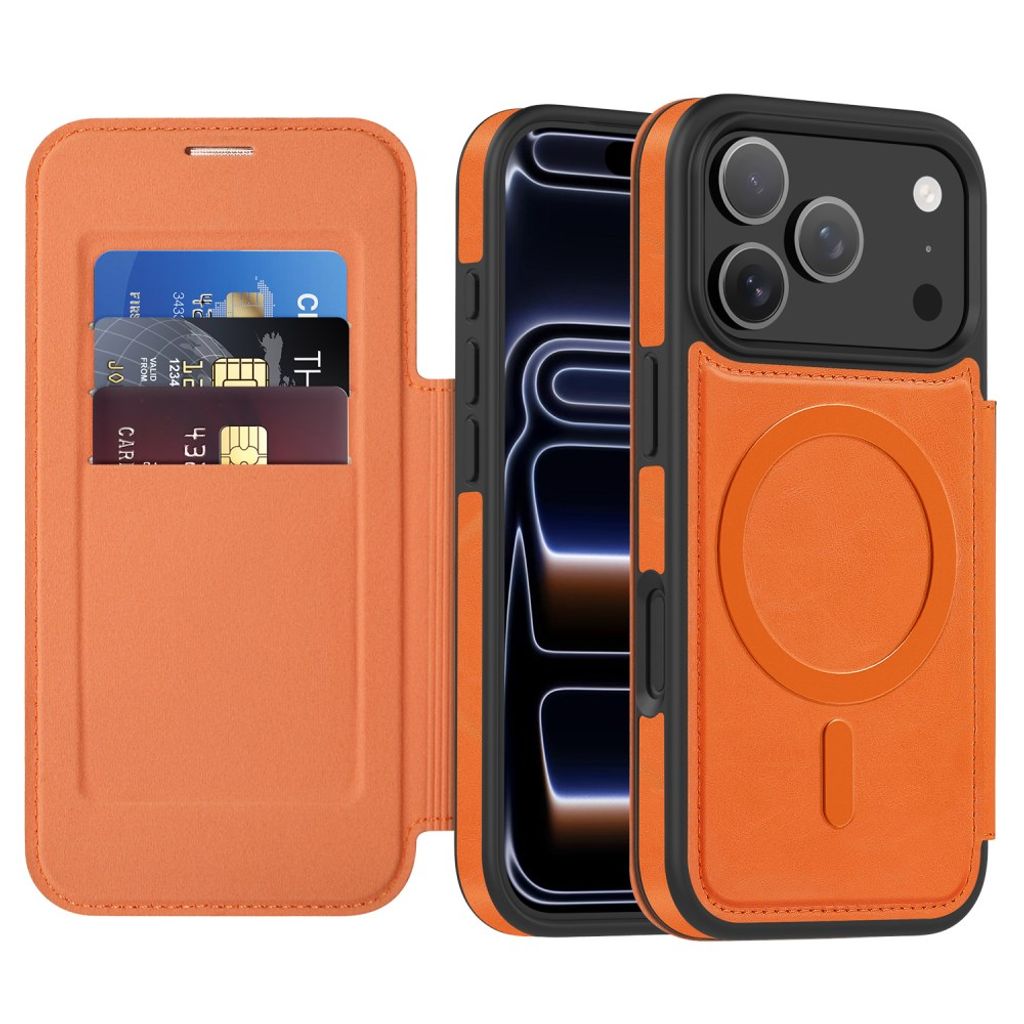 Orange plånboksfodral med MagSafe till iPhone 18 Pro och 17 Pro, bild 2