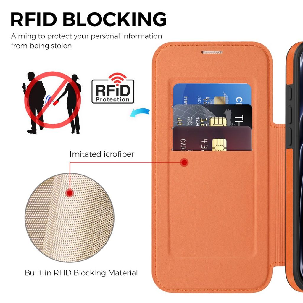 Orange plånboksfodral med MagSafe till iPhone 18 Pro och 17 Pro, bild 5