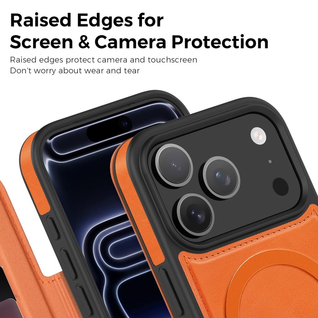Orange plånboksfodral med MagSafe till iPhone 18 Pro och 17 Pro, bild 7