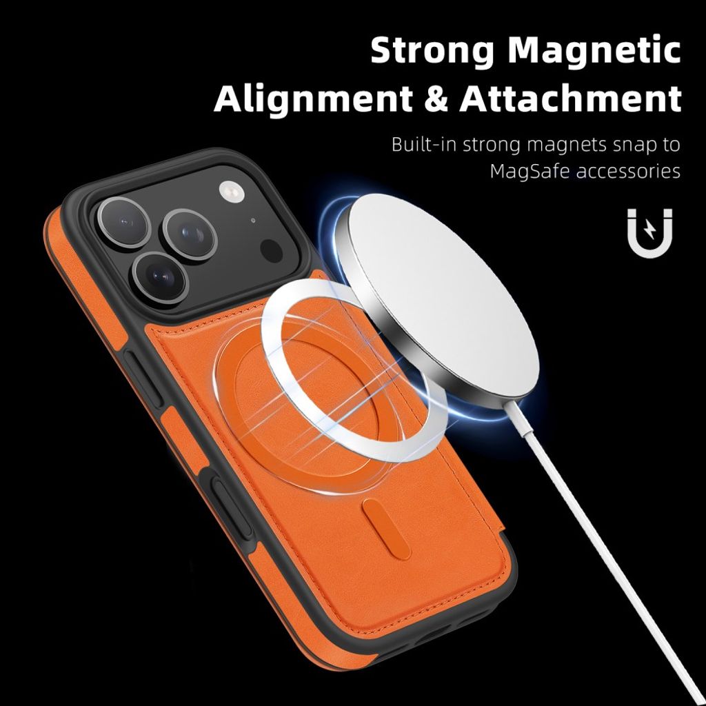 Orange plånboksfodral med MagSafe till iPhone 18 Pro och 17 Pro, bild 8