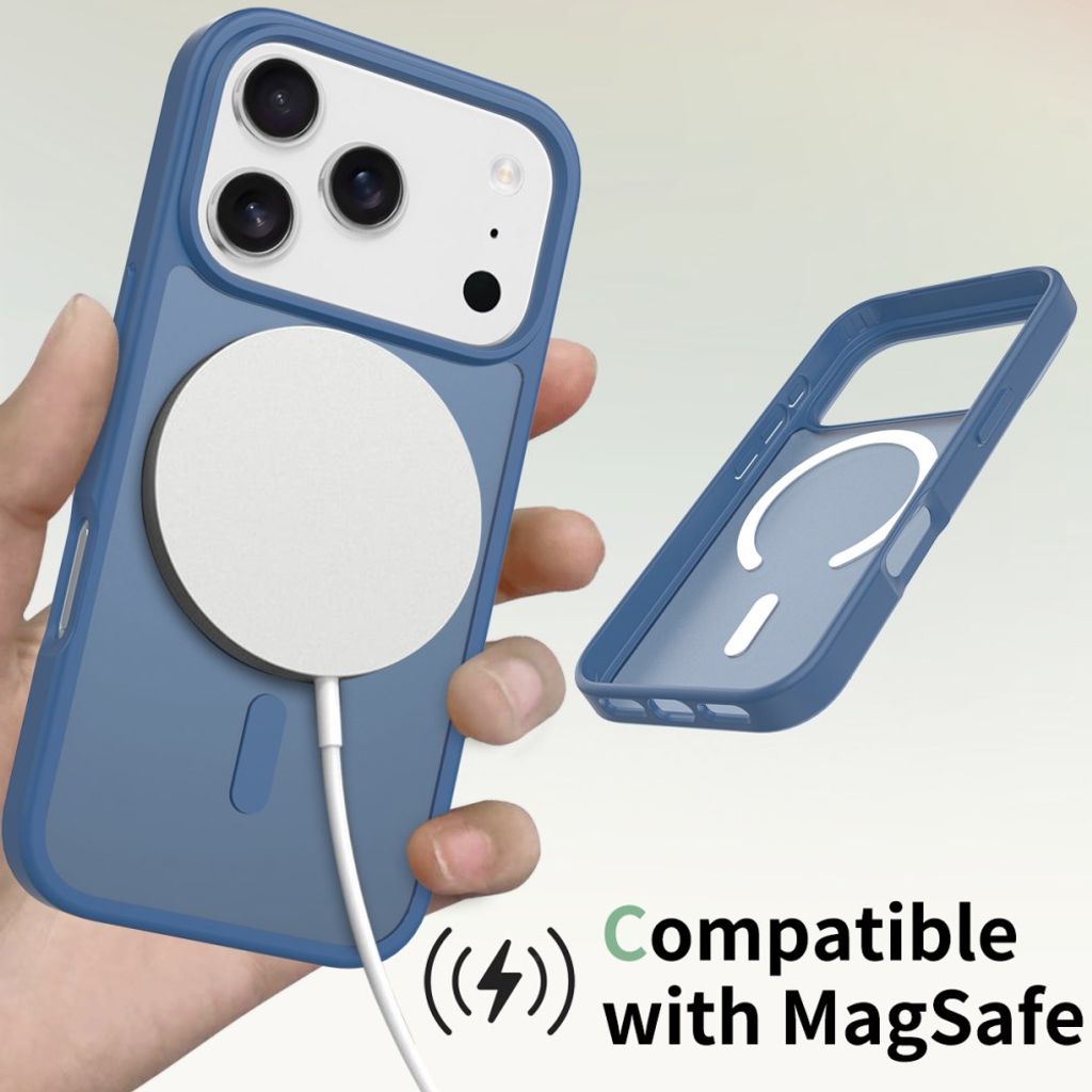 Matt blått MagSafe-skal med frostad baksida till iPhone 18 Pro/17 Pro, bild 5